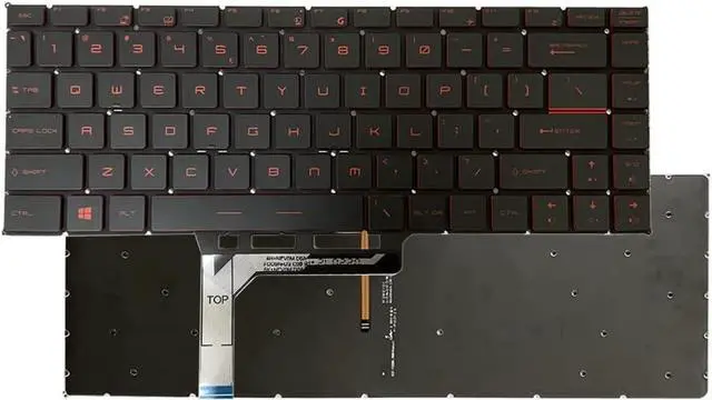 Alt view image 2 of 7 - GinTai Laptop US Backlit Keyboard for MSI GS65 Stealth 8SE/Stealth 8SF/Stea LTH 8SG/Stea LTH Thin 8RE/Stea LTH Thin 8RF/for MSI GS65VR MS-16Q2 NSK-FDABN_800 P-180402-2 (Red Backlight)