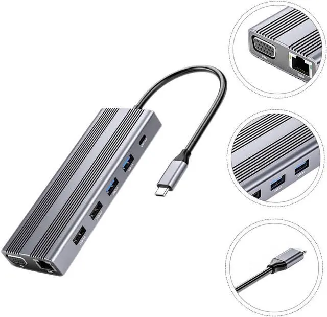Alt view image 4 of 7 - CONGARTENO USB Hub Type-c Adapter Card Reader Data Splitter for Laptops Compatible and More No Driver Needed
