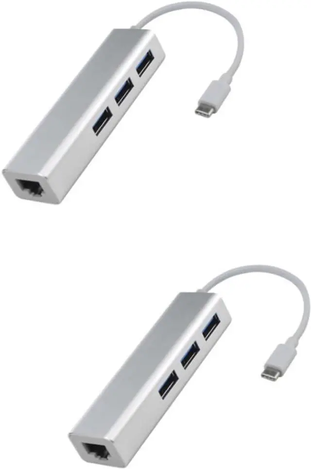 Main image of Gadpiparty 2pcs Type-c to Ethernet Adapter USB Ports High-Speed Data Transmission for Computer and Laptop No