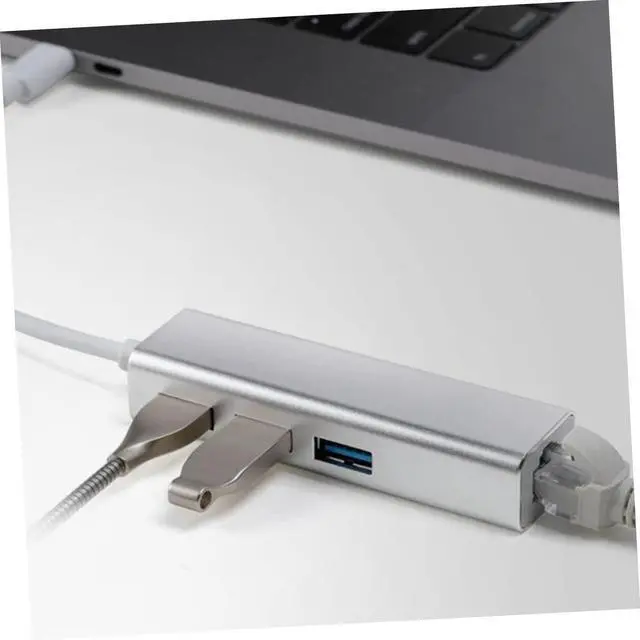 Alt view image 5 of 7 - Gadpiparty 2pcs Type-c to Ethernet Adapter USB Ports High-Speed Data Transmission for Computer and Laptop No