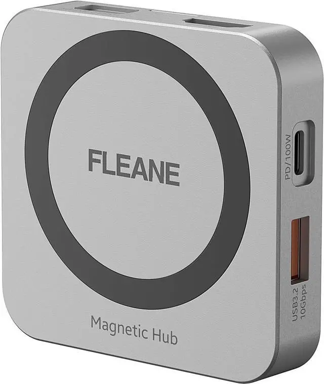 Main image of Magnetic USB C Hub 8 in 1 & Type-C Docking Station M.2 NVMe 2230 SSD Enclosure, 4K@60Hz HDMI 10Gbps USB-A/USB-C 3.2 SD/TF 3.0 Card Solt AUX 100W PD for iPhone 15 16 MacBook Pro Air Laptop