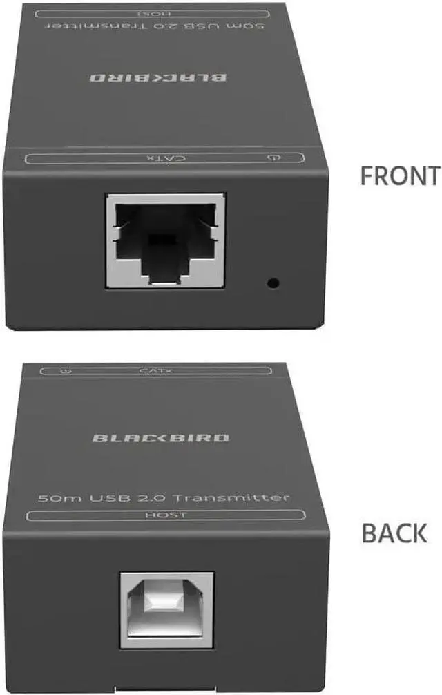 Alt view image 6 of 6 - Monoprice Blackbird 4-Port USB 2.0 Extender Over Cat5e/6-50 Meters (164 Feet) Plug and Play, No Driver, for Windows, MacOS, Android, Linux