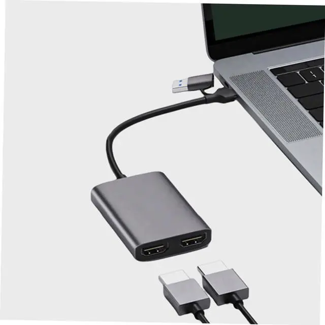 Alt view image 2 of 7 - Hoement Type-c to Converter USB Hub Adapter for Laptop Dual Port Expander Support for Monitor Extender