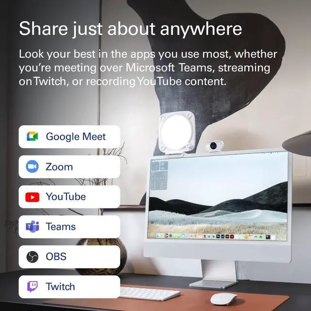 Alt view image 7 of 7 - Elgato Neo Video-Lighting Bundle - Facecam Neo Full HD Webcam (Light Correction), Key Light Neo (Onboard Controls) - Video Calls, Recording - Zoom, Teams