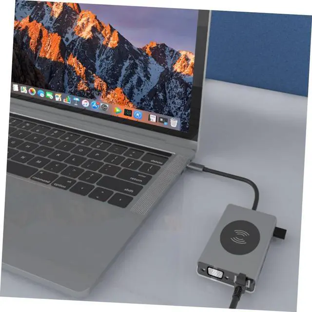 Alt view image 5 of 7 - Angoily 1Pc USB Hub Type C Adapter with Pd Rapid Charging USB Ports Vga and LAN Port for Home Use