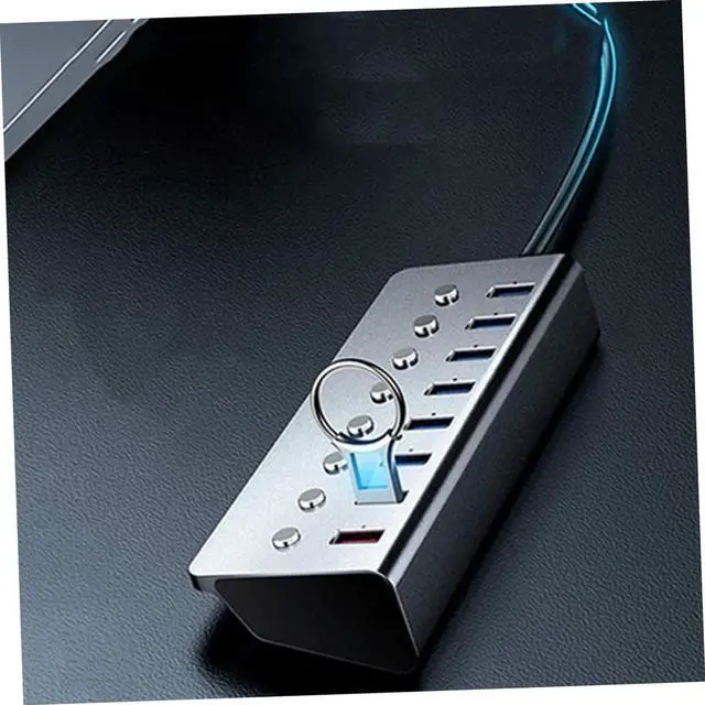 Alt view image 2 of 7 - Gadpiparty 1pc Port USB Hub Independent for Data Transfer and Charging Compact USB Splitter for Business Travel