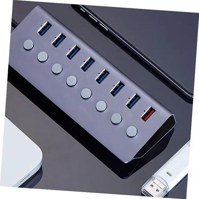 Alt view image 6 of 7 - Gadpiparty 1pc Port USB Hub Independent for Data Transfer and Charging Compact USB Splitter for Business Travel