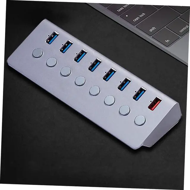 Alt view image 7 of 7 - Gadpiparty 1pc Port USB Hub Independent for Data Transfer and Charging Compact USB Splitter for Business Travel