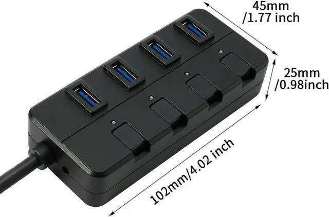 Alt view image 2 of 2 - YTHYTHYTH Individual Switches Fast Transmission 3.0 Connection for Laptop Adapter USB Hub Durable Charging Accessories 4 Port Universal