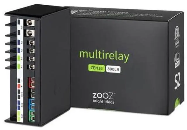 Alt view image 3 of 5 - Zooz Z-Wave Long Range MultiRelay ZEN16 800LR for Garage Doors, Sprinklers, Gas Fireplace; 3 Dry Contact Relays (15A, 15A, 20A); 12-24 V AC/DC or USB C Power; Signal Repeater; Hub Required