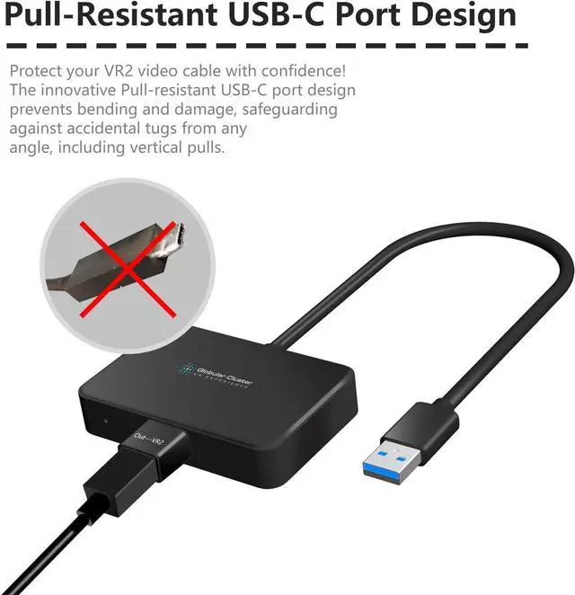 Alt view image 2 of 4 - Globular Cluster Pull-Resistant PCVR Adapter for PSVR2 - Not Supported Type C GPUs