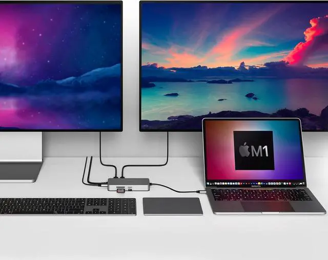 Alt view image 5 of 5 - Drive M1 M2 MacBook Pro USB C Hub - 10-in-1 USB Hub Dual 4K HDMI Ethernet USB-A USB C Adapter