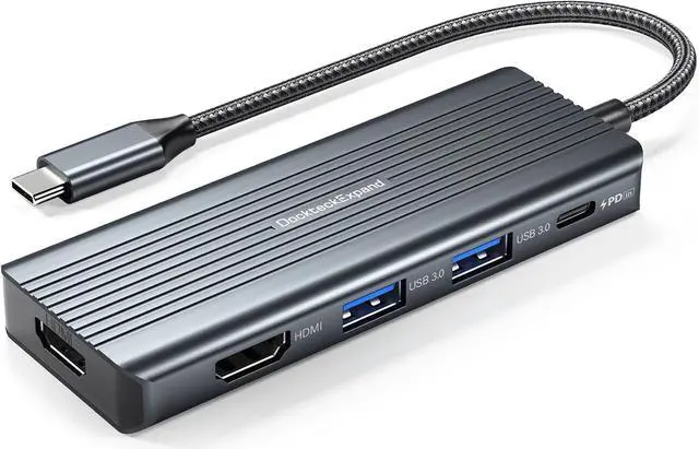 Main image of USB C to HDMI, Dual Monitor Adapter, DockteckExpand 5 in 1 Hub with 2 HDMI 4K, 2 USB 3.0, PD 100W Charging, USB C to MultiPort Adapter for Dell, HP, MacBook and Type C Devices