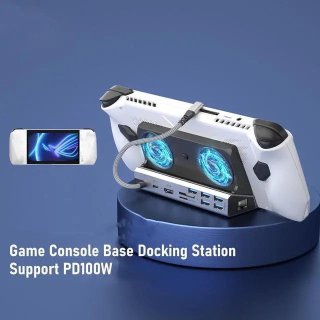 Alt view image 4 of 7 - Goshyda 10 in 1 Game Console Docking Station with Double Cooling Fans & PD 100W, 4K & Gigabit Ethernet for Legion Go S etc, USB 3.0/2.0 & SD TF for Gaming Hub