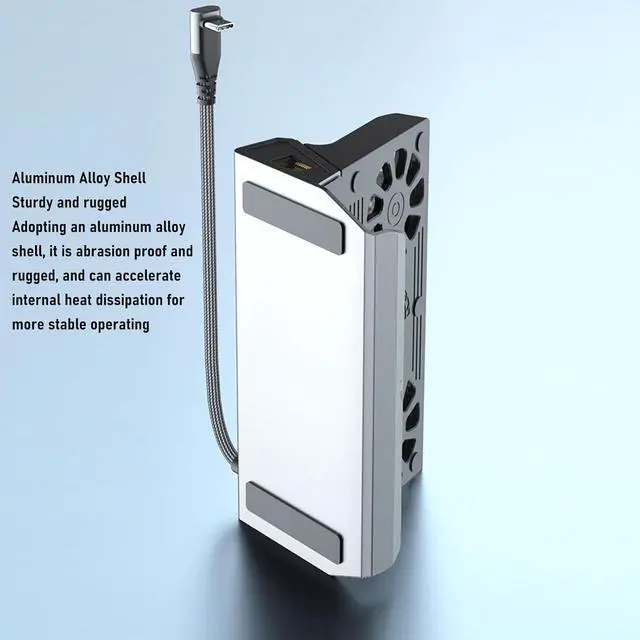 Alt view image 6 of 7 - Goshyda 10 in 1 Game Console Docking Station with Double Cooling Fans & PD 100W, 4K & Gigabit Ethernet for Legion Go S etc, USB 3.0/2.0 & SD TF for Gaming Hub