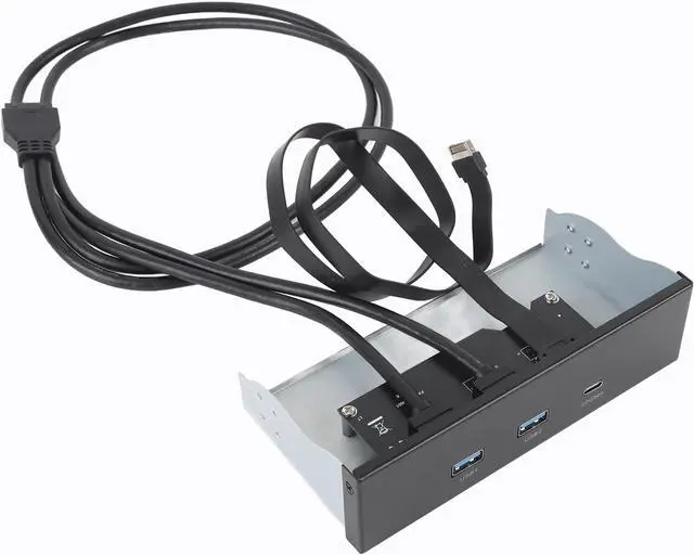 Alt view image 3 of 7 - Bewinner 5.25 Inch USB 3.2 Front Panel Hub - 10Gbps/20Gbps Transfer Rates, 2 USB A & 1 Type C Ports, Easy Installation for PC Computer with OS X Linux Compatibility