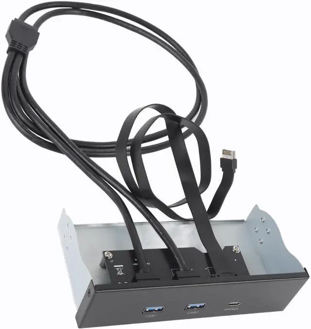 Alt view image 2 of 7 - Bewinner 5.25 Inch USB 3.2 Front Panel Hub - 10Gbps/20Gbps Transfer Rates, 2 USB A & 1 Type C Ports, Easy Installation for PC Computer with OS X Linux Compatibility