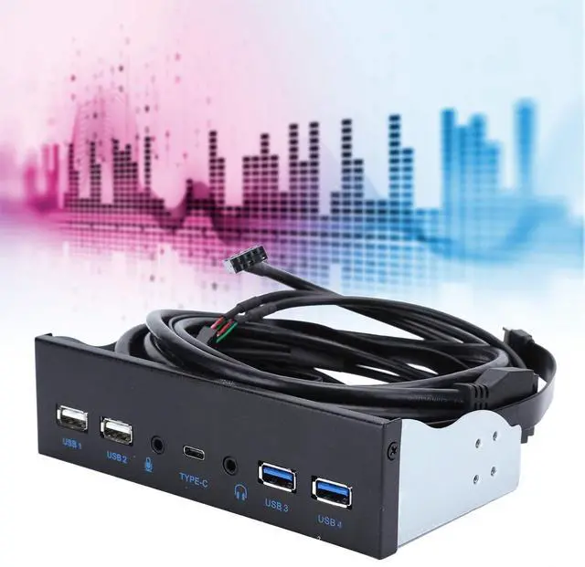 Alt view image 3 of 7 - Front Panel 2 Ports USB 3.0 + 2 Ports USB 2.0 Internal USB Type-C Hub Floppy Bay Front Panel for Computer PC