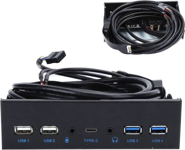 Alt view image 6 of 7 - Front Panel 2 Ports USB 3.0 + 2 Ports USB 2.0 Internal USB Type-C Hub Floppy Bay Front Panel for Computer PC