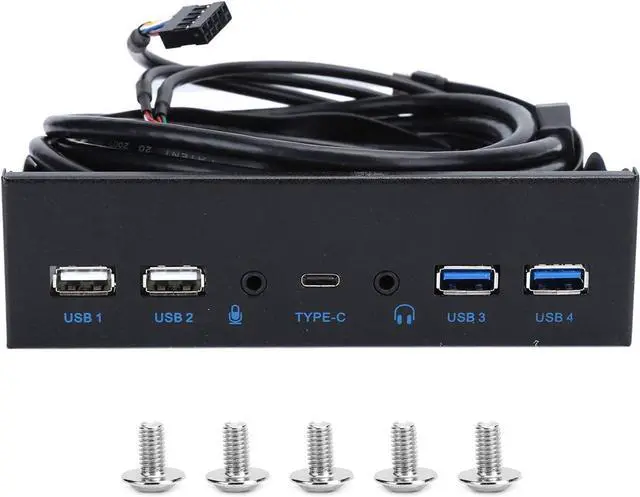 Alt view image 7 of 7 - Front Panel 2 Ports USB 3.0 + 2 Ports USB 2.0 Internal USB Type-C Hub Floppy Bay Front Panel for Computer PC