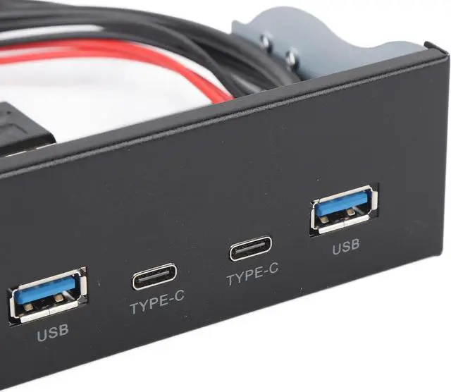 Alt view image 6 of 7 - Jiawu Optical Drive Front Panel, USB Front Panel Hub Support USB A Type C GEN2 X 2 19 Pin for PC Computer