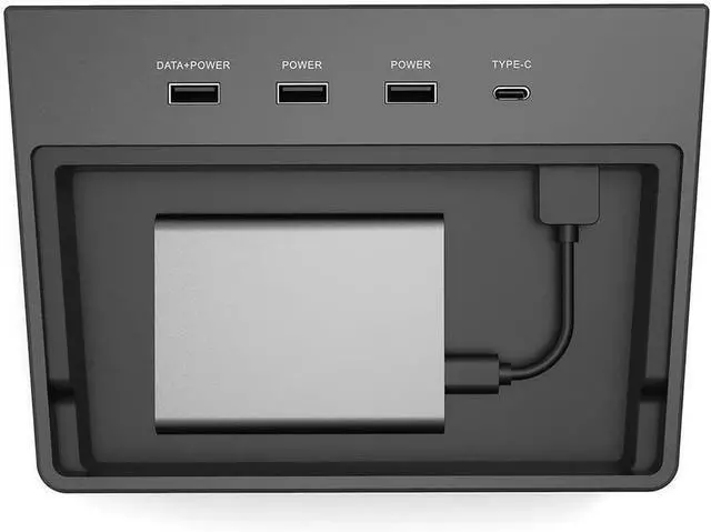 Main image of Car Decoration USB Hub 5 Ports SSD Disk Sticks Center Console Kit USB HUB Memory Storage Box Accessorie Compatible with Tesla Model 3 Wireless Charging Pad