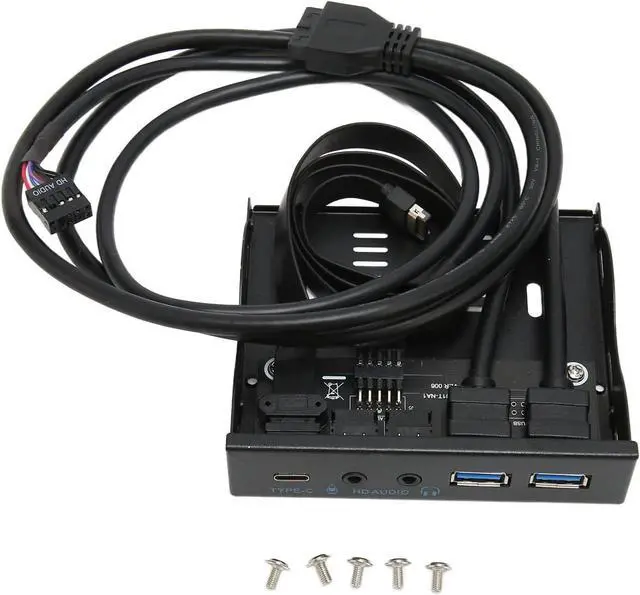 Alt view image 7 of 7 - Front Panel USB 3.2 Hub with Iron Shell, Plug and Play, 10Gbps Speed, 1x Type C Port, 2X USB3.0 Ports, Audio Interface, for for Linux