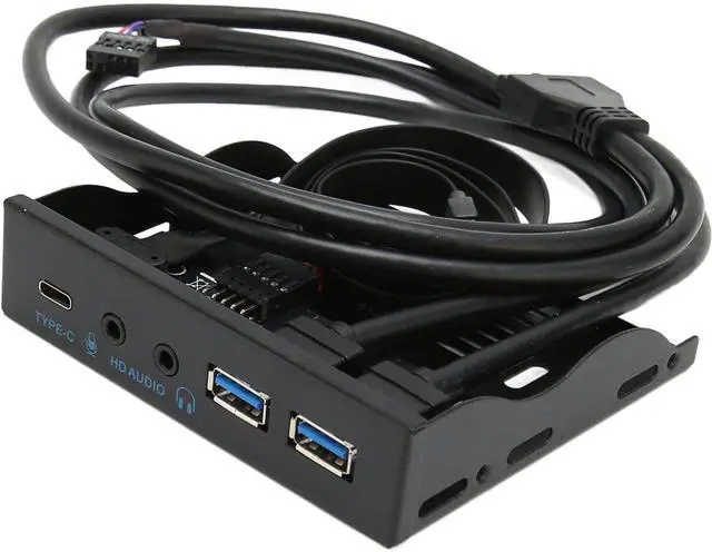 Alt view image 6 of 7 - Front Panel USB 3.2 Hub with Iron Shell, Plug and Play, 10Gbps Speed, 1x Type C Port, 2X USB3.0 Ports, Audio Interface, for for Linux