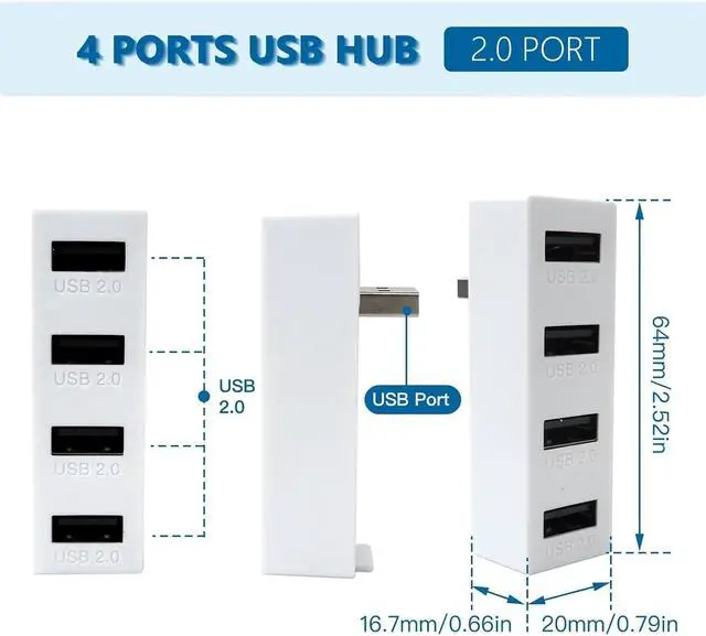 Alt view image 2 of 7 - GRABOTE 4 Ports USB Hub 2.0 for Xbox Series S, High Speed USB Hub Splitter Expansion Adapter for Xbox Series S Console