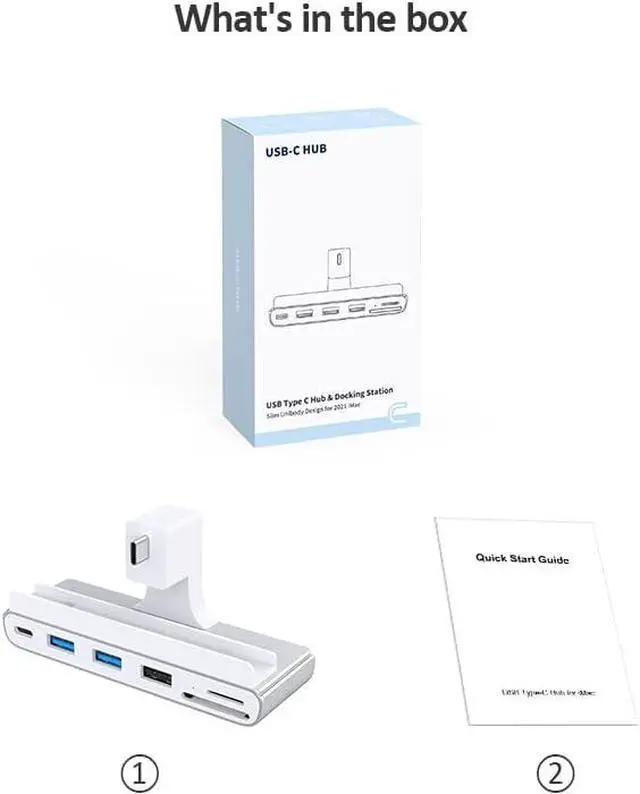 Alt view image 6 of 7 - GIDi USB Type C Docking Hub for iMac 2021 with 2x USB 2.0, 2x USB 3.0, 1x USB C, 1x Micro SD & SD Card Reader