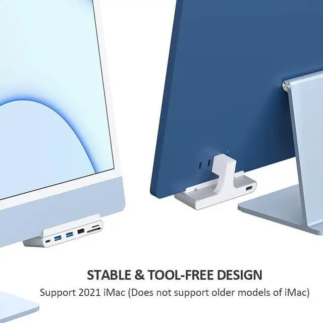 Alt view image 7 of 7 - GIDi USB Type C Docking Hub for iMac 2021 with 2x USB 2.0, 2x USB 3.0, 1x USB C, 1x Micro SD & SD Card Reader