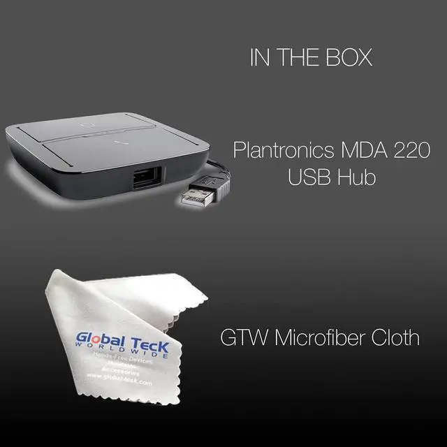 Alt view image 5 of 7 - GTW Poly MDA 220 USB Hub for Deskphone, PC, Mac USB-A, Built for Communications Applications Compatible with Zoom, Teams, Avaya Cloud, Cisco Webex, RingCentral and More GTW Microfiber Included