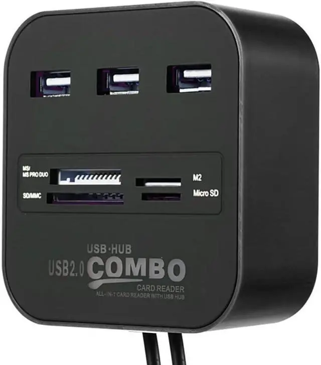 Alt view image 7 of 7 - USB A Hub Expander Long USB2.0 Cable 50FT, Long USB 2.0 Extension Cable with 7 Port (3 USB-A Ports+/TF/SD/MS/M2 Card Reader Ports), USB2.0 Splitter Hub Mouse and Keyboard and All in One