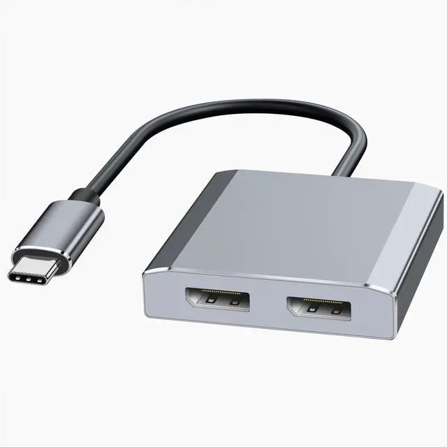 Main image of USB-C to Dual DisplayPort Splitter Adapter, USB Type C to Displayport Dual Monitor Converter 4K@60HZ, USB C Displayport Hub Compatible for De-ll XPS 13 15,Len-OVO Yoga,Sum-Sung Chrome-Book,HP etc