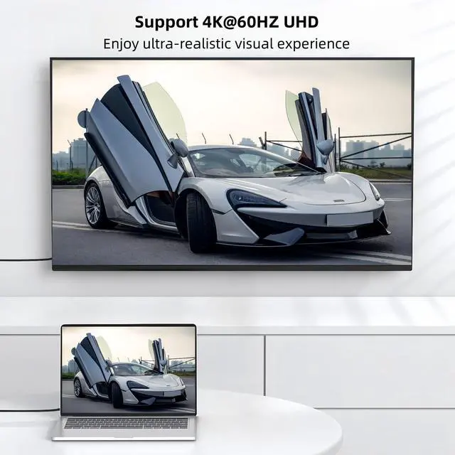 Alt view image 5 of 7 - USB-C to Dual DisplayPort Splitter Adapter, USB Type C to Displayport Dual Monitor Converter 4K@60HZ, USB C Displayport Hub Compatible for De-ll XPS 13 15,Len-OVO Yoga,Sum-Sung Chrome-Book,HP etc