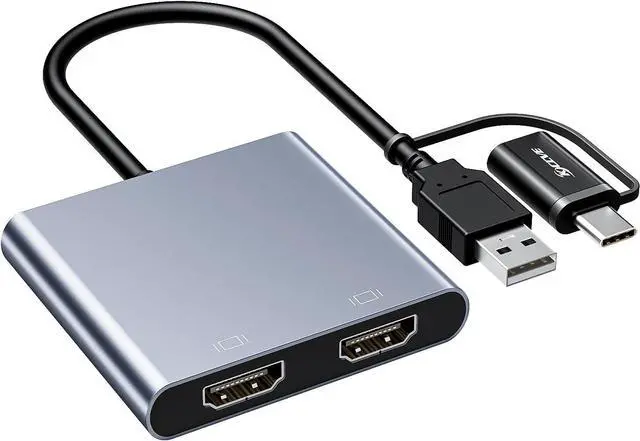 Main image of KCEVE USB to Dual HDMI Adapter, USB C to 2 HDMI Multiport Splitter Support 1080p for Windows, M1/M2 Mac OS - BIOS Interface Not Support, Only Support 11th-Generation Or Newer Processor