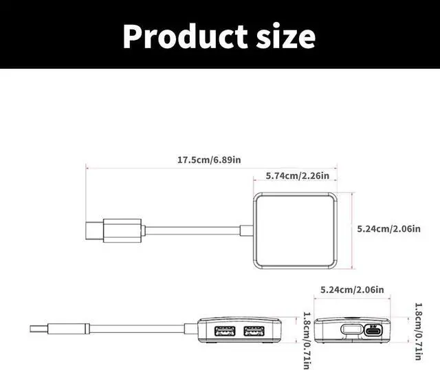 Alt view image 7 of 7 - Four Port USB3.0 Adapter Type C Charging Port for Development Board Devices Supports Powerful External Equipment