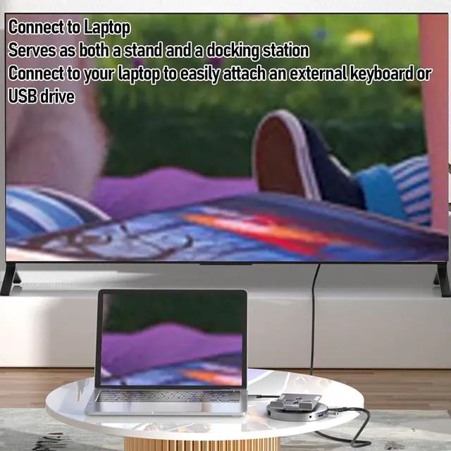 Alt view image 6 of 7 - Jiawu 10 in 1 USB C Docking Station, 360 Rotatable Tablet Stand with USB C Hub 4K HD Multimedia 100W PD Charging Fit for Steam Deck