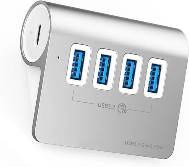 Main image of Aluminum 4Port USB 3.2 Hubs Quick 10Gbps Transfer Speeds USB Splitter Stable Power for All Devices Laptop Accessories
