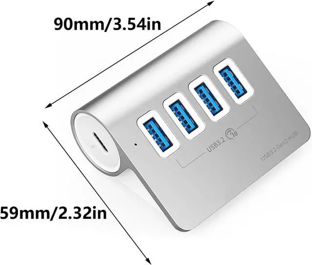 Alt view image 7 of 7 - Aluminum 4Port USB 3.2 Hubs Quick 10Gbps Transfer Speeds USB Splitter Stable Power for All Devices Laptop Accessories