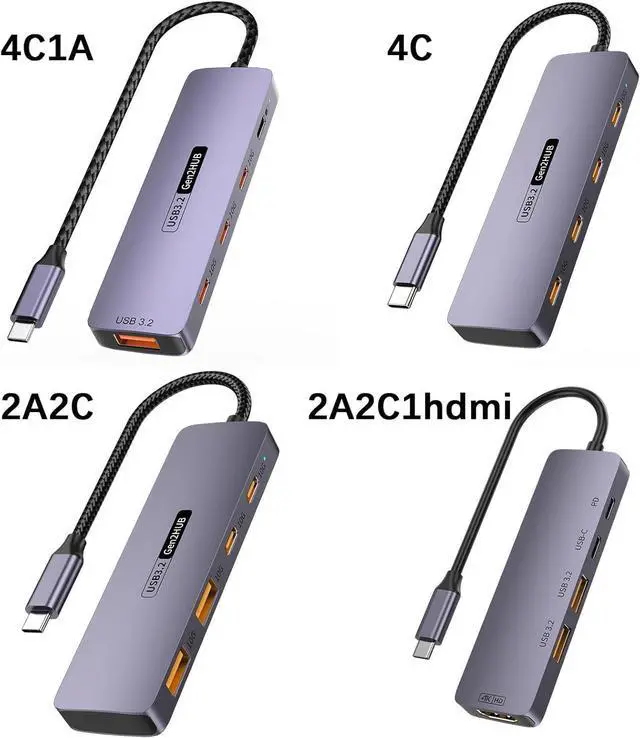 Alt view image 6 of 7 - Obotsnoi USB C Hubs 10Gbps USB 3.2 Expansion Dock PD100W 140W Charging 4K HDTV Output For Laptop Mobile Devices Multiports C Hubs