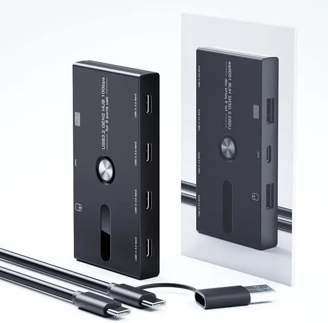 Alt view image 4 of 7 - 6 Port USB C Adapter Splitter 10Gbps Fast Speed Data Transfer for Laptops and Desktops Printer USB Fan Connection Laptop Docking Station