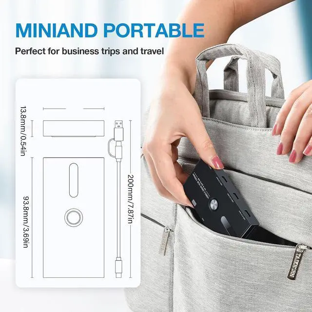 Alt view image 3 of 7 - 6 Port USB C Adapter Splitter 10Gbps Fast Speed Data Transfer for Laptops and Desktops Printer USB Fan Connection Laptop Docking Station