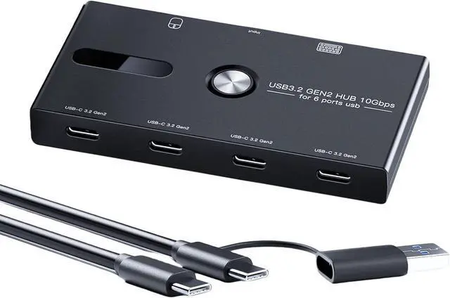 Alt view image 5 of 7 - EINCORN Multiport USB C Adapter with 6 in 1 Functionality Type C USB to 4xUSB Splitter Docking Station 10Gbps Fast Transfer