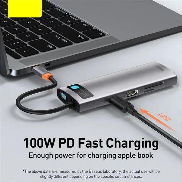 Alt view image 3 of 6 - MVUYO Type C HUB C to -Compatible RJ45 SD Reader PD 100W Charger 3.0 HUB Dock Station(D)