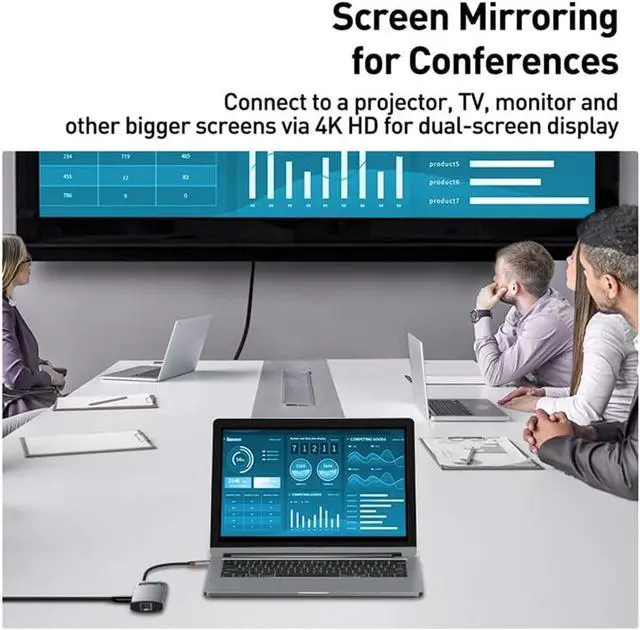 Alt view image 4 of 6 - MVUYO Type C HUB C to -Compatible RJ45 SD Reader PD 100W Charger 3.0 HUB Dock Station(D)