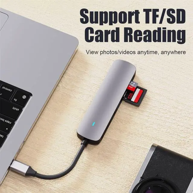 Alt view image 6 of 7 - MVUYO 3.1 Hub Type-C to Adapter 4K 3.0 2.0 Hub TF SD Reader Slot PD for Type C C Splitter(C)