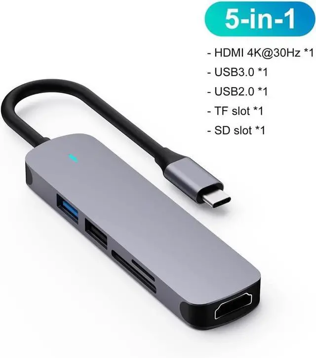 Alt view image 7 of 7 - ERTXGBA 3.1 Hub Type-C to Adapter 4K 3.0 2.0 Hub TF SD Reader Slot PD for Type C C Splitter(E)