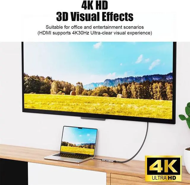 Alt view image 5 of 7 - MVUYO 3.1 Hub Type-C to Adapter 4K 3.0 2.0 Hub TF SD Reader Slot PD for Type C C Splitter(C)