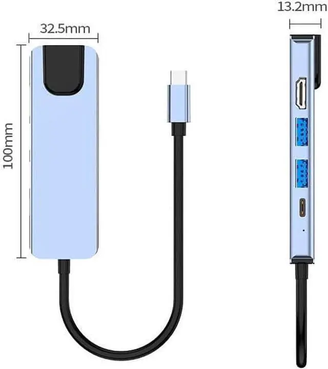 Alt view image 2 of 5 - ERTXGBA 5-in-1 3.0HUB Hub Expansion Dock